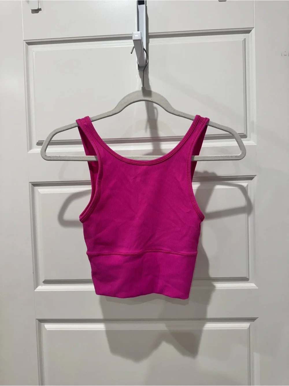 lululemon athletica Hot Pink Ribbed V-Neck Crop Tank